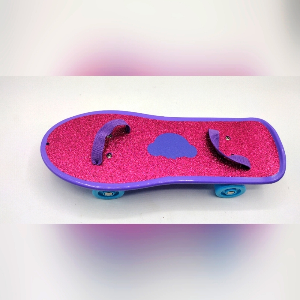Build A Bear Pink Purple Glitter Skateboard BAB
